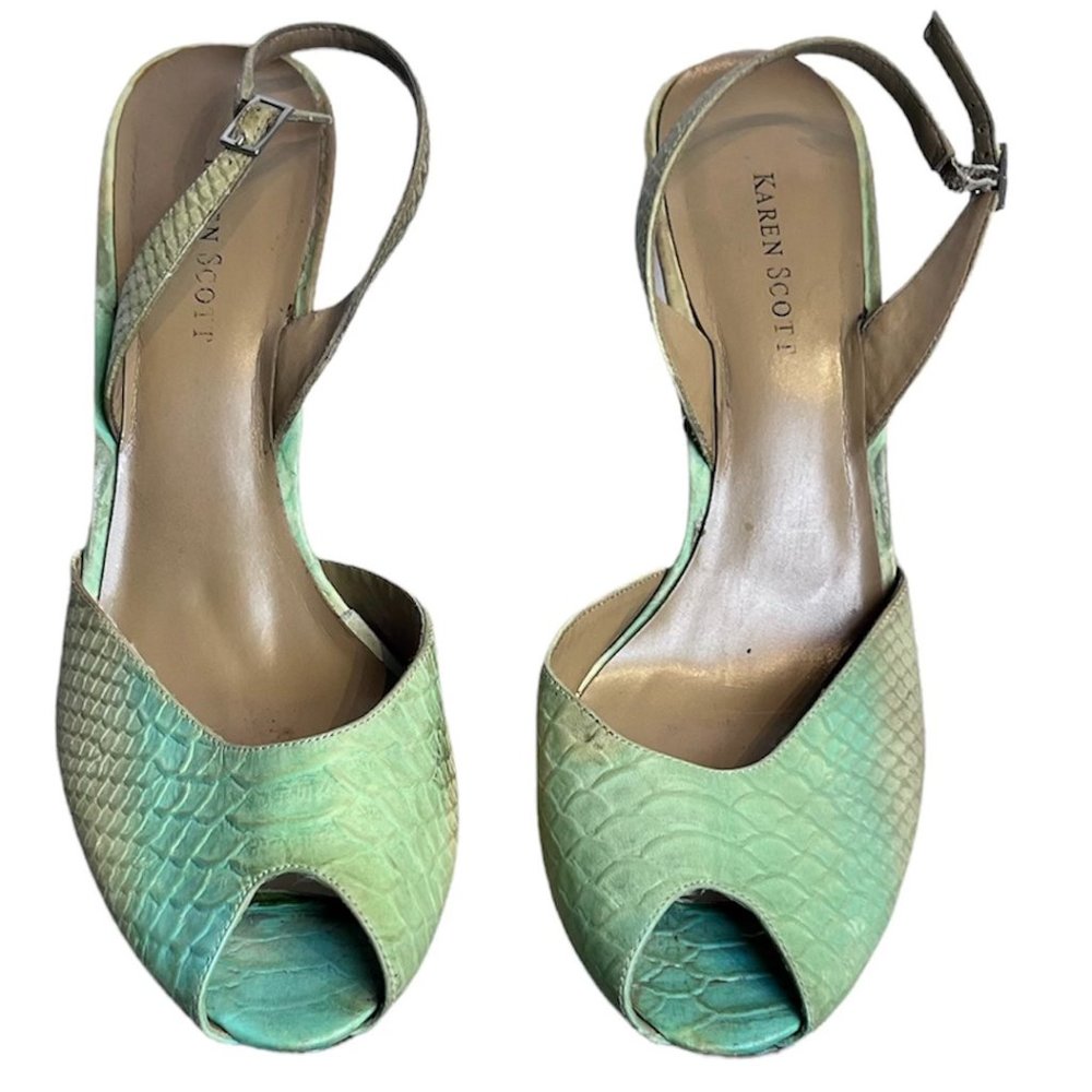 Karen Scott sling back peep toe sandals